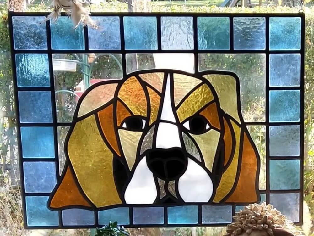 IkigaiGlas Beagle glas-in-lood