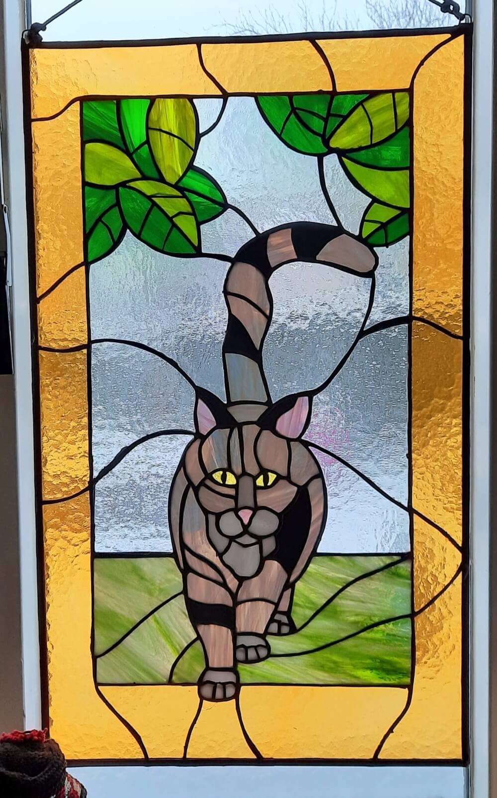 IkigaiGlas kat glas-in-lood